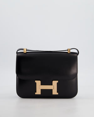 *SUPER RARE* Hermès Constance III Miroir 24 Bag in Noir Box Leather with Rose Gold Hardware