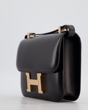 *SUPER RARE* Hermès Constance III Miroir 24 Bag in Noir Box Leather with Rose Gold Hardware