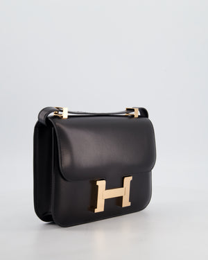 *SUPER RARE* Hermès Constance III Miroir 24 Bag in Noir Box Leather with Rose Gold Hardware