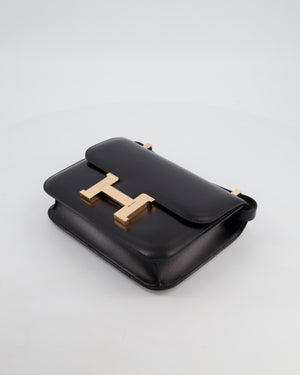 *SUPER RARE* Hermès Constance III Miroir 24 Bag in Noir Box Leather with Rose Gold Hardware