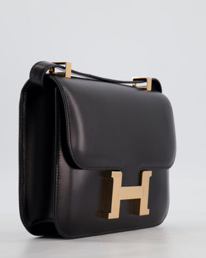 *SUPER RARE* Hermès Constance III Miroir 24 Bag in Noir Box Leather with Rose Gold Hardware