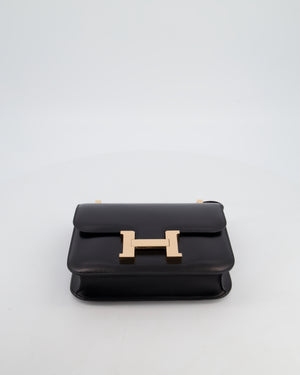 *SUPER RARE* Hermès Constance III Miroir 24 Bag in Noir Box Leather with Rose Gold Hardware