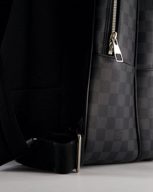 Louis Vuitton Grey Michael Backpack in Damier Graphite Canvas with Silver Hardware