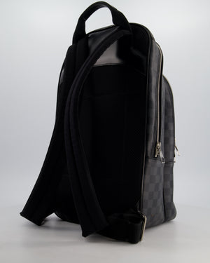 Louis Vuitton Grey Michael Backpack in Damier Graphite Canvas with Silver Hardware