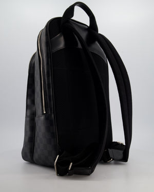 Louis Vuitton Grey Michael Backpack in Damier Graphite Canvas with Silver Hardware