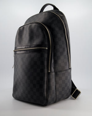 Louis Vuitton Grey Michael Backpack in Damier Graphite Canvas with Silver Hardware