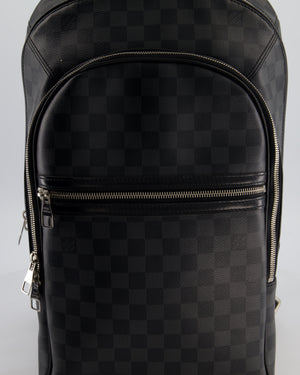 Louis Vuitton Grey Michael Backpack in Damier Graphite Canvas with Silver Hardware