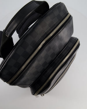 Louis Vuitton Grey Michael Backpack in Damier Graphite Canvas with Silver Hardware