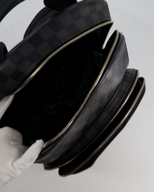 Louis Vuitton Grey Michael Backpack in Damier Graphite Canvas with Silver Hardware