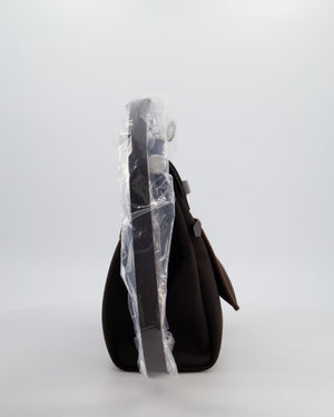 *HOT & RARE* Hermès Herbag 31 Zip Bag in Ebene Toile Militaire Canvas, Ebene Vache Hunter Leather with Palladium Hardware