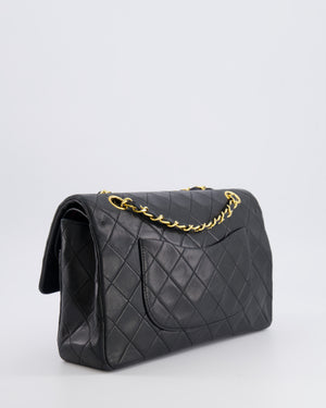 Chanel Vintage Black Medium Classic Double Flap Bag in Lambskin Leather with 24K Gold Hardware