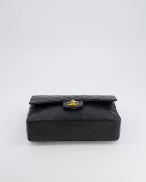 Chanel Vintage Black Medium Classic Double Flap Bag in Lambskin Leather with 24K Gold Hardware