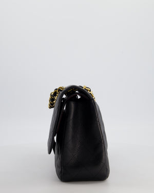 Chanel Black Jumbo Classic Double Flap Bag in Caviar Leather with Gold Hardware