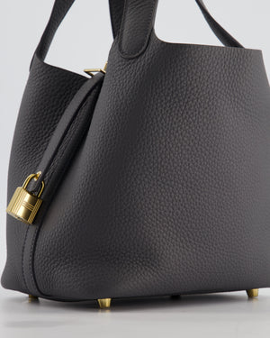 Hermès Picotin Lock 18 Bag in Ardoise Clemence Leather with Permabrass Hardware