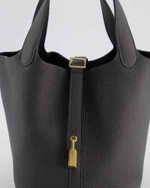 Hermès Picotin Lock 18 Bag in Ardoise Clemence Leather with Permabrass Hardware
