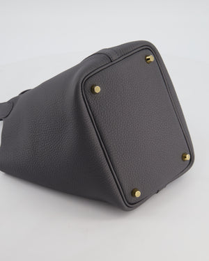 Hermès Picotin Lock 18 Bag in Ardoise Clemence Leather with Permabrass Hardware