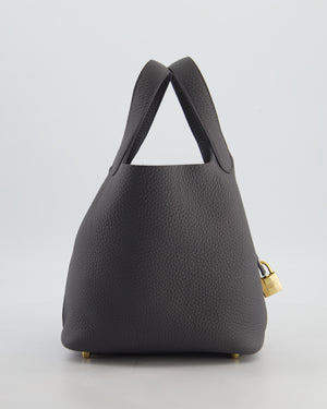 Hermès Picotin Lock 18 Bag in Ardoise Clemence Leather with Permabrass Hardware