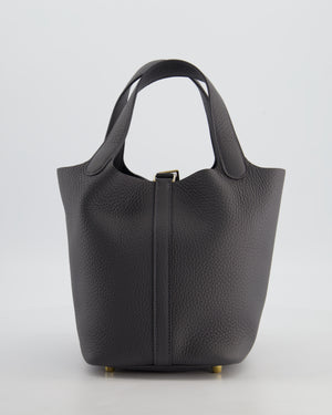 Hermès Picotin Lock 18 Bag in Ardoise Clemence Leather with Permabrass Hardware