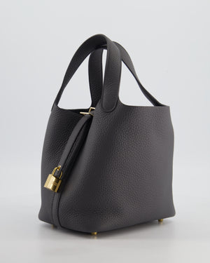 Hermès Picotin Lock 18 Bag in Ardoise Clemence Leather with Permabrass Hardware