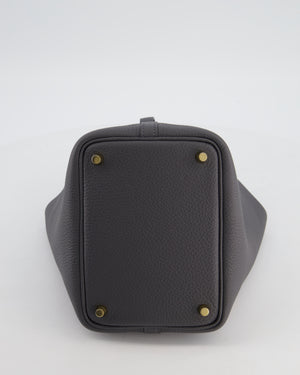 Hermès Picotin Lock 18 Bag in Ardoise Clemence Leather with Permabrass Hardware