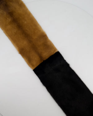 Fendi Brown and Black Gradient Mink Fur Logo Scarf RRP £2,150