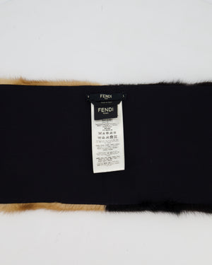 Fendi Brown and Black Gradient Mink Fur Logo Scarf RRP £2,150