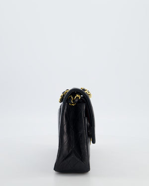 Chanel Vintage Medium Black Classic Double Flap Bag in Lambskin Leather with 24K Gold Hardware