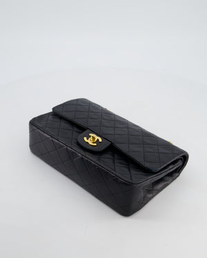 Chanel Vintage Medium Black Classic Double Flap Bag in Lambskin Leather with 24K Gold Hardware