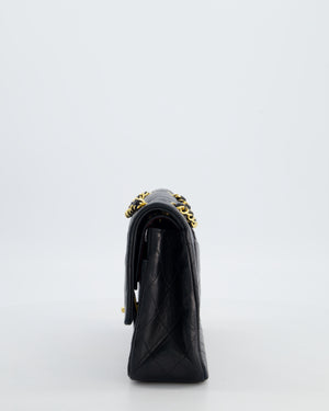 Chanel Vintage Medium Black Classic Double Flap Bag in Lambskin Leather with 24K Gold Hardware