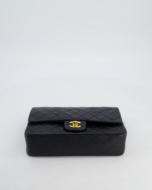 Chanel Vintage Medium Black Classic Double Flap Bag in Lambskin Leather with 24K Gold Hardware