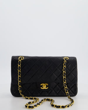 Chanel Vintage Medium Black Classic Double Flap Bag in Lambskin Leather with 24K Gold Hardware
