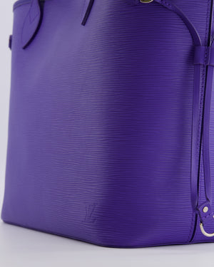 Louis Vuitton Purple Epi Leather Neverfull MM Tote Bag with Silver Hardware RRP £1,830