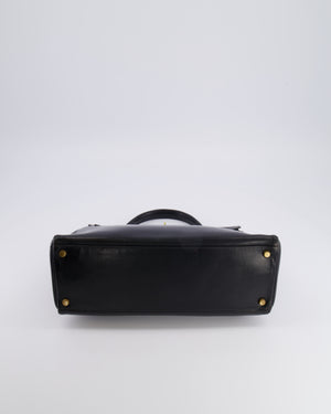 Hermès Vintage Kelly 32 Retourne Bag in Black Calfskin Box Leather with Gold Hardware