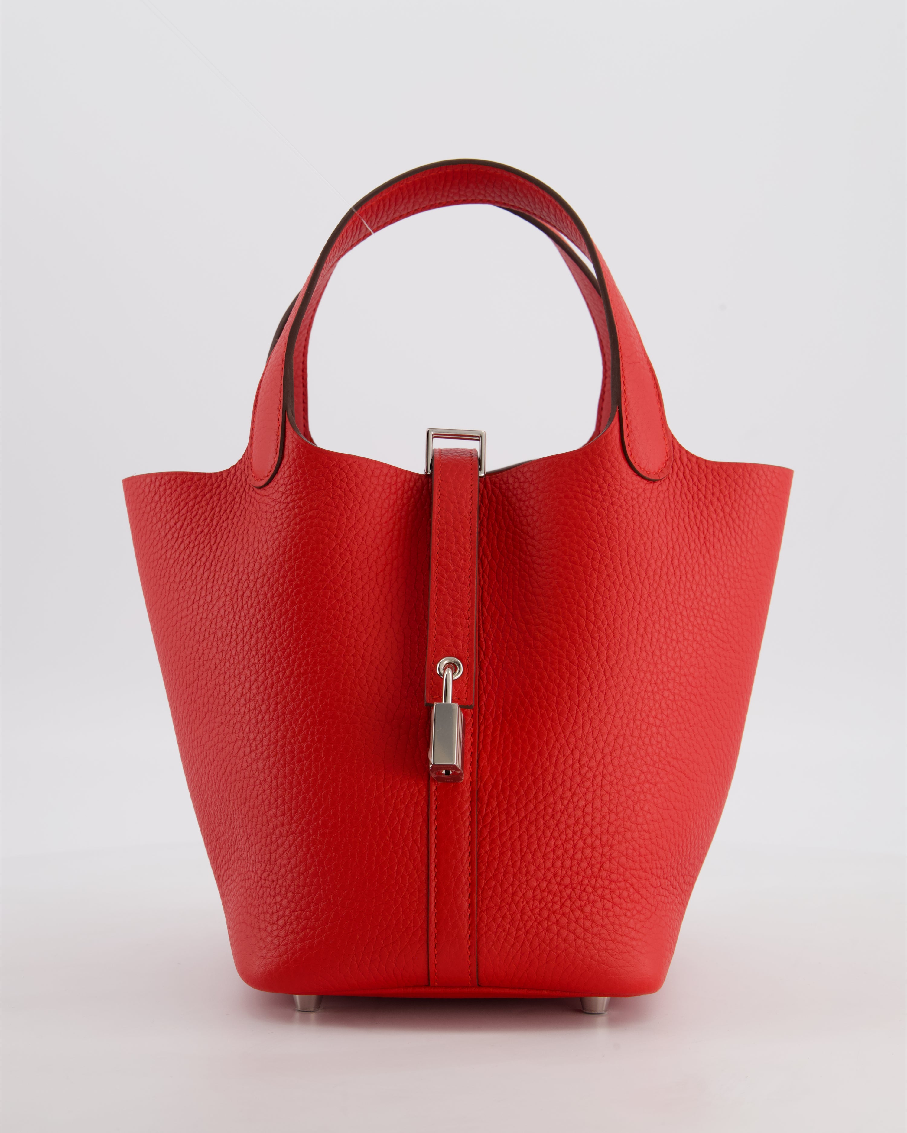 Hermès Picotin Lock 18 Bag in Rouge Radieux Clemence Leather with