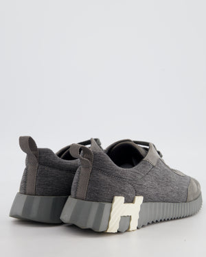 Hermès Bouncing Trainers in Gris Osmium & Gris Orage Goatskin Leather Size EU 38.5