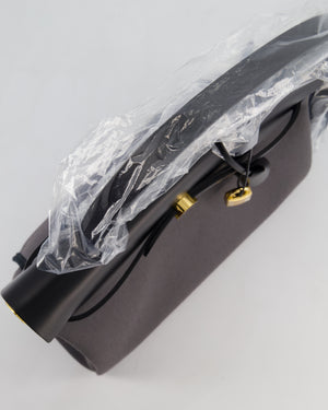*HOT & RARE* Hermès Herbag 31 Laque Zip Bag in Ardoise Toile Militaire Canvas, Noir Vache Hunter Leather with Gold & Noir Hardware