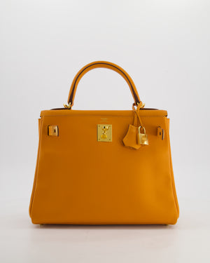 Hermès Kelly 28 Retourne Bag in Abricot Evercolor Leather with Gold Hardware