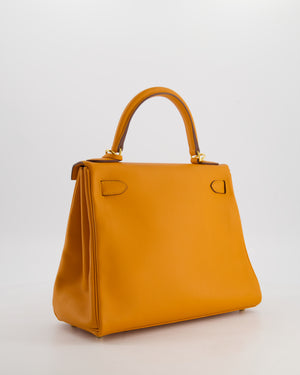 Hermès Kelly 28 Retourne Bag in Abricot Evercolor Leather with Gold Hardware