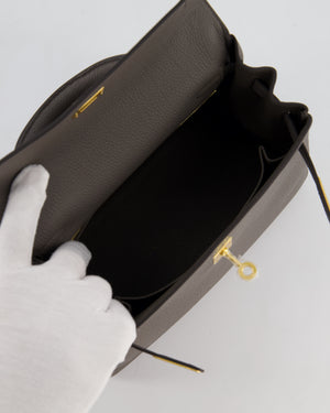 Hermès Kelly 25 Retourne Bag in Gris Etain Togo Leather with Gold Hardware