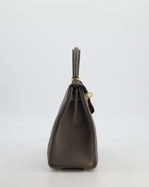 Hermès Kelly 25 Retourne Bag in Gris Etain Togo Leather with Gold Hardware
