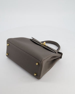 Hermès Kelly 25 Retourne Bag in Gris Etain Togo Leather with Gold Hardware