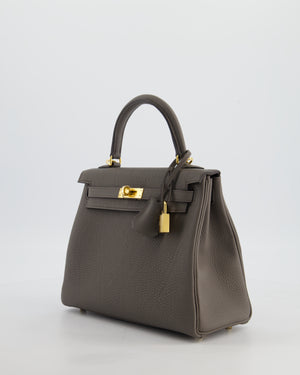 Hermès Kelly 25 Retourne Bag in Gris Etain Togo Leather with Gold Hardware