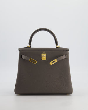 Hermès Kelly 25 Retourne Bag in Gris Etain Togo Leather with Gold Hardware