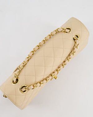 Chanel Beige Clair Medium Classic Double Flap Bag in Caviar Leather with Champagne Gold Hardware