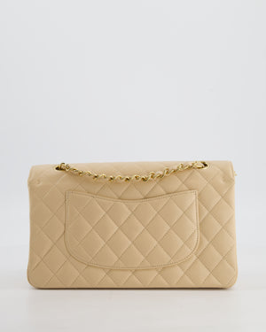 Chanel Beige Clair Medium Classic Double Flap Bag in Caviar Leather with Champagne Gold Hardware