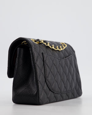 Chanel Black Small Classic Double Flap Bag in Caviar Leather with Gold Hardware