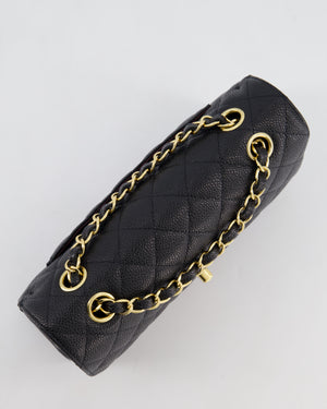 Chanel Black Small Classic Double Flap Bag in Caviar Leather with Gold Hardware