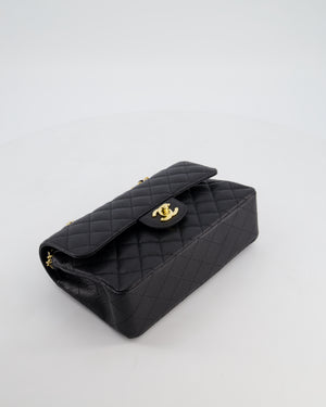 Chanel Black Small Classic Double Flap Bag in Caviar Leather with Gold Hardware