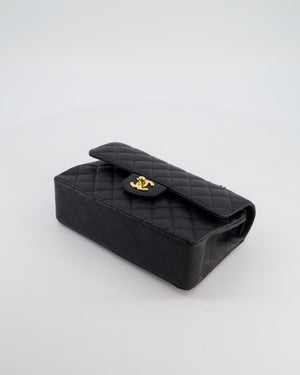 Chanel Black Small Classic Double Flap Bag in Caviar Leather with Gold Hardware