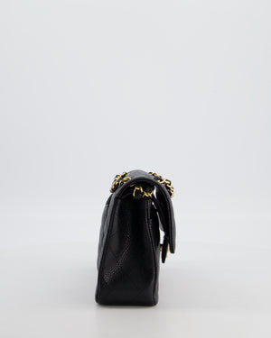 Chanel Black Small Classic Double Flap Bag in Caviar Leather with Gold Hardware